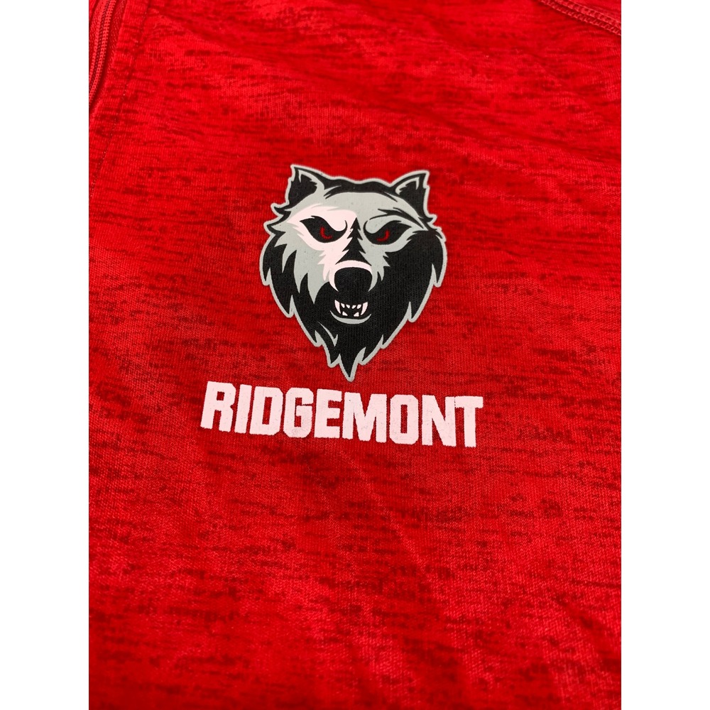 Womens Red Ridgemont Wolf Logo 1/4‎ Zip Performance Pullover Athletic Shirt - Picture 3 of 9